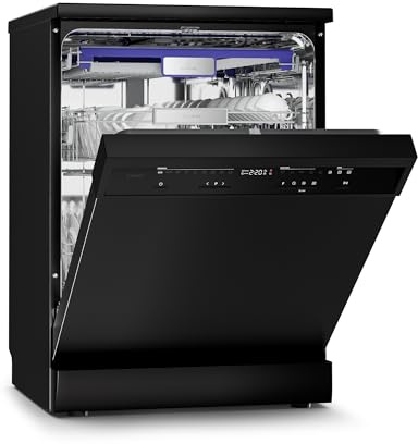 Klarstein Velaire Spülmaschine 60cm - Freistehend, 14 Plätze, 9 Programme, 42 dB, A Energieklasse, AquaStop, Kindersicherung, Geschirrspüler 60 cm, Edelstahl