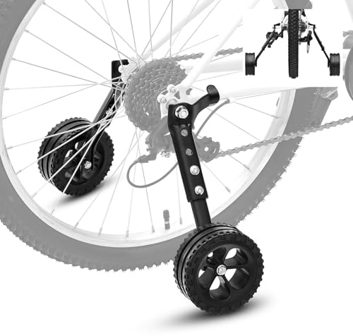 HUASION Verstellbare Fahrrad-Stützräder für Kinder - Stützräder-Set für 16, 18, 20, 22, 24 Zoll Kinderfahrräder mit Mehrgangschaltung - Komplettes Montageset, Schwarz