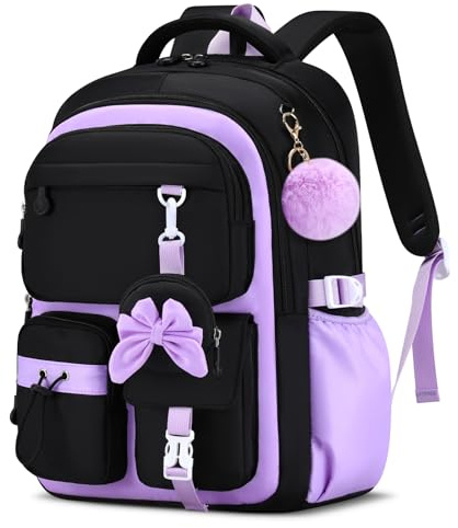 Amythe Schulrucksack Mädchen für 1. - 5. Klasse mit Reflektor | Schultasche Mädchen Rucksack Schule fur Teenager Grundschule Mittelschule, Lässiger Rucksack mit Geldbörse