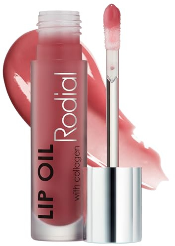 Rodial Lip Oil with Plumping Collagen 4ml – Hydrating Vegan Lip Oil for Fuller, Smoother Lips, Nourishing Lip Care with Cherry, Jojoba & Macadamia Oils, English Rose Gloss Finish