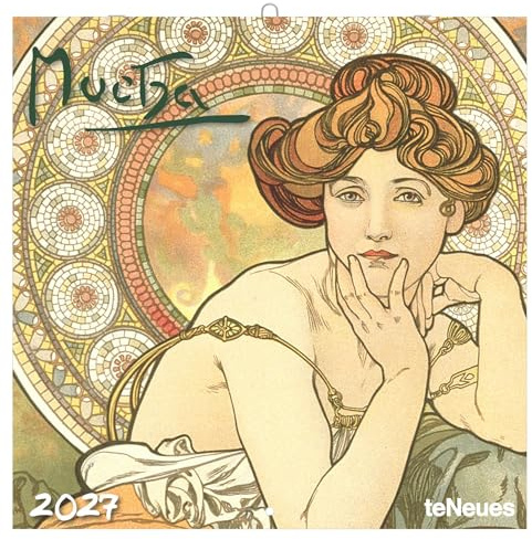 Mucha 2027: Wandkalender 30x30 cm (30x60 cm geöffnet), Kunstkalender mit Jugendstil-Motiven von Mucha