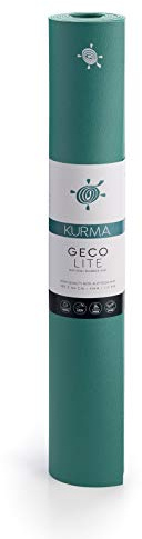 KURMA Yogamatte GECO Lite 4 mm, Farbe: Laggon (Grün) Größe: L 185 cm x B 66 cm x H 0,4 cm