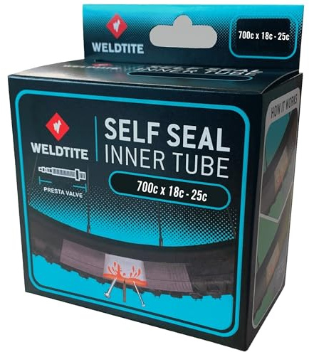 WELDTITE Presta Valve Self Sealing Bike Inner Tube, for Wheel Sizes 26”, 27.5”, 29”, 650B & 700c, Long-Lasting Puncture Prevention