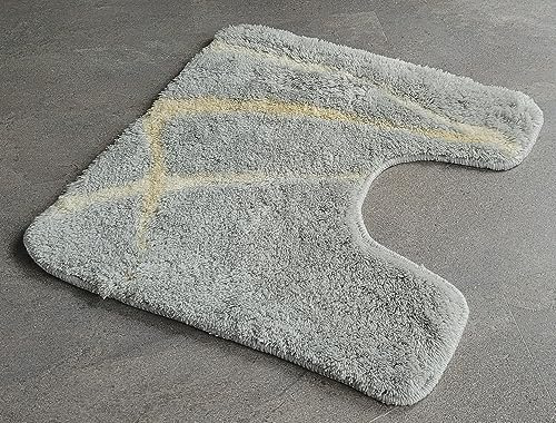 Spirella Motion Manhatten Grau Gray WC-Vorleger 55x55cm mit Ausschnitt hellgrau