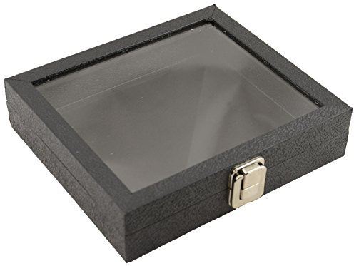 Display-Schatulle mit Glasdeckel, fasst 36 Ringe