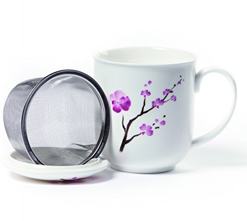 shamila® Becher mit Sieb u. Deckel Cherry Blossom