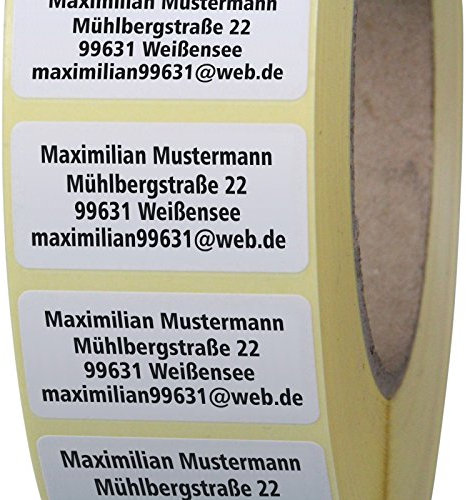 Adressetiketten mit Wunschdruck 200 Stück 40 x 20 mm Haftpapier weiß jetzt selbst gestalten