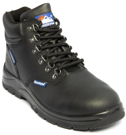 Himalayan 5220 S3/SRC Waterproof Black Safety Boot | Breathable lining, 200°C heat-resistant outsole, fuel and oil resistance, plus scuff cap and kickplate.