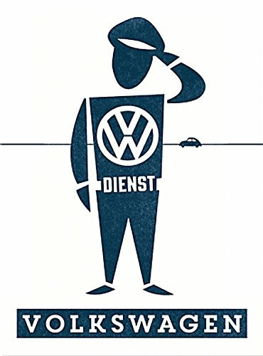 Nostalgic-Art 14348, Volkswagen VW Dienst Mann, Magnet 8x6 cm, Kraftmagnet mit Metalloberffläche, 8 x 6 x 0.2 cm