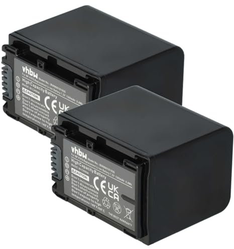 vhbw 2X Akku kompatibel mit Sony HDR-CX280E, HDR-CX220ER, HDR-CX220ES Videokamera Camcorder (1300 mAh, 7,2 V, Li-Ion) + Infochip