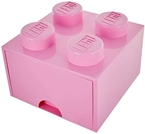 LEGO Brick with 4 Knobs and 1 Drawer Light Purple - Storage Box for LEGO Toys Desk Drawers and Office Supplies Stackable Storage Box Home Decoration