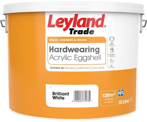 Leyland Trade Acrylic Eggshell Brilliant White 10L