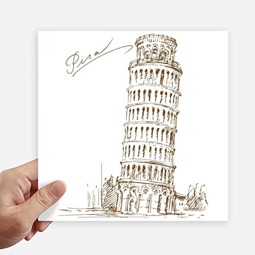 DIYthinker Schiefer Turm von Pisa Italien Pisa Quadrataufkleber 20Cm Wand Koffer Laptop Motobike Aufkleber 4Pcs 20Cm X 20Cm Mehrfarbig