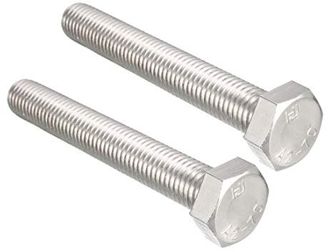 sourcing map Sechskantschrauben, M14 x 100 mm, 304 Edelstahl, 2 Stück