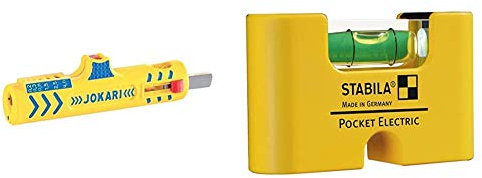 Hesse Super-Entmanteler Jokari für Kabel 8-13 mm, 460238.0 & STABILA Wasserwaage Pocket Electric, 7 cm, mit Seltenerd-Magnetsystem