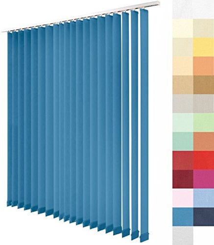 Sun World Lamellenvorhang nach Maß, Vertikal Lamellen Jalousien auf Maß vertikal Lamellen Maßanfertigung Vertikaljalousie Schiebevorhang ohne Deckenschiene (Blau, Höhe: 235cm x Breite: 200cm)