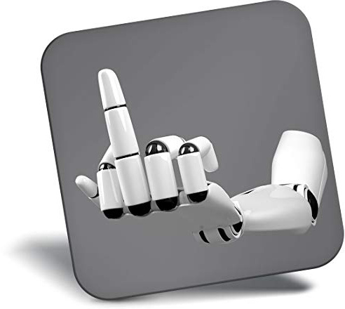 Destination Vinyl ltd Fridge Magnet - Rude Middle Finger Robot Office Joke 12322