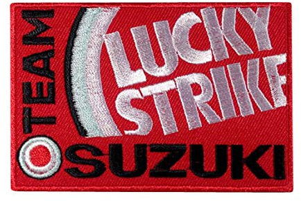 LUCKY STRIKE Suzuki Sports Automobile Aufnäher Besticktes Patch zum Aufbügeln Applique