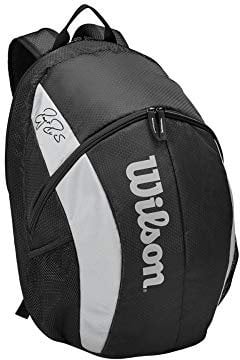 Wilson Fed Team, WR8005901001 Zaino da Tennis, per 3 Racchette, Nero/Bianco