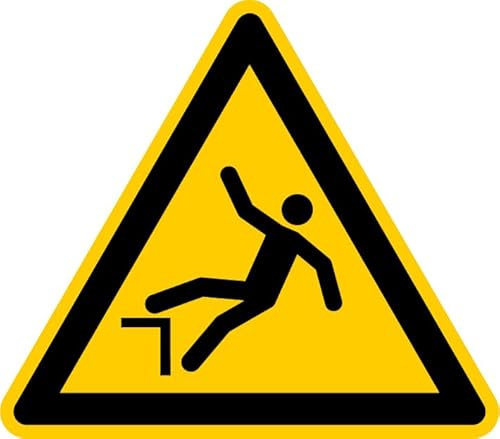Aufkleber Warnzeichen „Warnung vor Absturzgefahr“ Folie nach ISO 7010 W008 | SL 5-30 cm Made in Germany, Größe: Ø5 cm