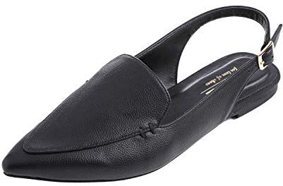 Feversole Womens Flat Pointed Toe Slingback Shoes,Scarpe da Ballettoda Donna Punta Appuntito Cinturino Regolabile Sandali