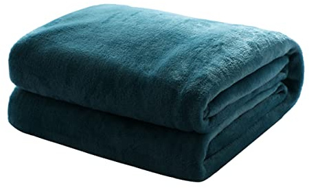 Mixibaby Kuscheldecke Flauschige Wohndecke Fleecedecke Sofadecke Bettüberwurf 220 x 240cm, Farbe:Dunkelgrün