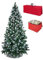 Totò Piccinni Albero di Natale Artificiale NOEL, Folto, Effetto Realistico, Rami a Gancio, Facile Montaggio, PVC, Ignifugo, Incluso Borsa e Porta Palline (180 cm, Punte Innevate e Pigne)