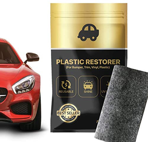 JGR SELECT Rénovateur Plastique Extérieur Voiture - 2 Unités - Rénovateur Plastique Noir pour Extérieur - Entretien Pare-Chocs, Rétroviseurs, Moulures