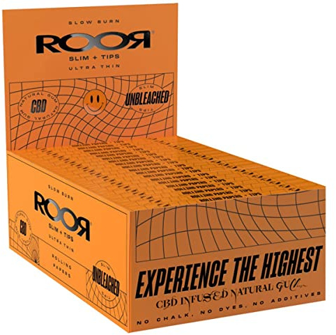 Roor - Ultra Thin King Size plus Tips - Unbleached Paper - Slow Burning - 32 x 32