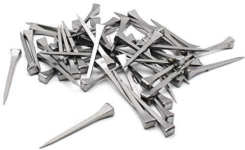 FDXGYH 50pcs E5 Length 50mm/2inch Horseshoe Nails Carbon Steel Horseshoe Tools for Fixed Lead or Glass(Silver)
