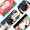 BelugaDesign Fat Cat Switch Skin | Ästhetischer Pastell Katzen Aufkleber aus Vinyl | Niedliches Kawaii Cutecore Tierblätter Cartoon Komplettset | Kompatibel mit Nintendo Switch OLED Mehrfarbig