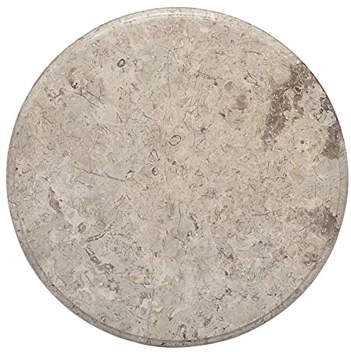 Tidyard Platte für Esstisch, Ersatztischplatte, Tischplatte Marmor Grau Ø50x2,5 cm