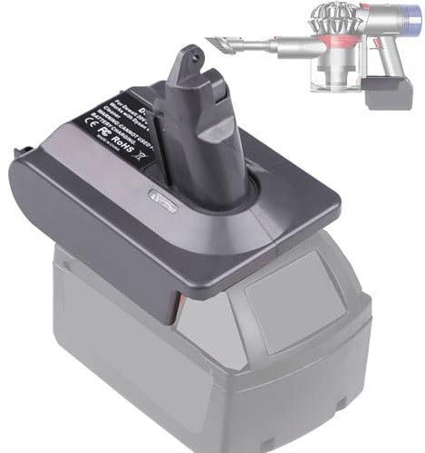 BTRUI for Dyson V6 Battery Adapter for Milwaukee M18 18V Battery to for Dyson V6 SV03 SV04 SV09 DC62 DC59 Fluffy Vacuum Converter (only MIL18V6 Adapter)
