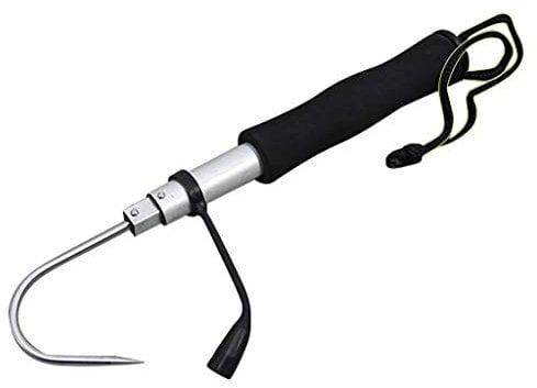 95SCloud Angeln Teleskop Edelstahl Sea Retractable Fish Tackle Speer Eishaken Angeln (Black, One Size)