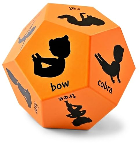 Covelico Yoga Dice - Yoga for Kids, Pose and Play Peaceful Kids Stretching Gymnastics Games and PE Equipment for Elementary School, Kindergarten, and Preschool, 12-Sided Foam Large Dice for Children