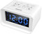 Lancoon Digital Dormitorio Despertador Radio Puertos de Carga USB duales Snooze Pantalla de Temperatura Retroiluminación Ajustable Música incorporada Tonos de Llamada FM con Antena Externa (Blanco)