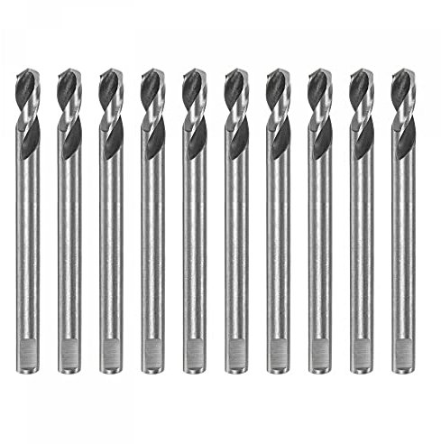 sourcing map 10pcs High-speed Steel Drill Bits 6mmx80mm for Hole Saws Arbor Drill Bit Replacement Thick Metal Cutting