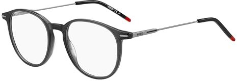 HUGO Oval Azetat Brillen in Grau für Herren, Brille mit Sehstärke, optional mit Sonnenbrillen tönung oder Blaulichtfilter (Modell 106611)