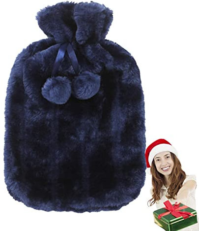 Fodera per borsa dell'acqua calda, 2 l, con morbido peluche, calore a lungo termine, rapido sollievo dal dolore, 30 x 20 cm (borsa dell'acqua calda non inclusa)