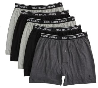 Polo Ralph Lauren Herren-Boxershorts, 5er-Pack, 2 Andover Heather/Madison Heather/2 Polo Black, Small