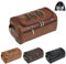 Trousse de toilette à suspendre personnalisée pour homme, sac en cuir PU monogrammé gravé au laser pour homme, poches double face, sac organisateur de voyage, cadeaux pour papa (Style 1)