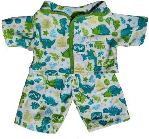 25cm Teddybär-Kleidung - Dinosaurier-Schlafanzug - Teddygröße: 25 cm - Bär Nicht enthalten