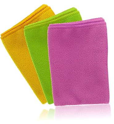 Microfibre Cloths Heavy Duty Car Drying Towel Super Absorbent Lint Free Extra Large Cloth Duster For Cleaning Car Tile Shelves Window Glass Metal Floor Bathroom Kitchen Home Accessories 30x30cm (3Pcs)