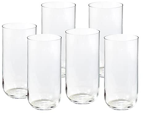 Pack seis vasos cristal 15 cm. altos 44 cl. redondos lisos