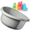 KADAX Round Bowl 1.9L, Plastic Washing Up Bowl for Kitchen and Bathroom, Small Basin for Washing Dishes, Soaking Laundry and House Cleaning (Light Grey)
