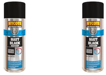 Hycote Bodyshop Fast Drying Aerosol Car Spray Paint, Matt Black, 400 ml (Pack of 2)