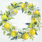 IHR - L 1031528 - Lunch Servietten, Papier, 20 Stück, Zitronen, Lemon Wreath, grün, 33cm x 33cm, 3 Lagig