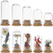 SUNNYCLUE 10 mini Bocaux Scellés en Verre, Mini Cloche en Verre, Dôme D'Affichage en Verre Transparent, Couvercle en Dôme avec Base en Bambou pour Noël, la Saint-Valentin, les Cadeaux de Fête, L'Artis