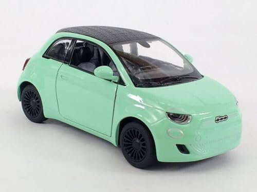 Easy Toys Modellauto kompatibel mit FIAT 500e Pastello. Maßstabsgetreues Spielzeugauto mit aufklappbaren Türen. Automobilmodellierung. (500e Grün)