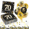 30 Stück Servietten 70. geburtstag Mann + 18 Stück Deko 70. Geburtstag Luftballons mit Konfetti, Servietten 70. Geburtstag Mann Frau, Happy Birthday 70 Servietten Geburtstagsdeko Tischdekoration